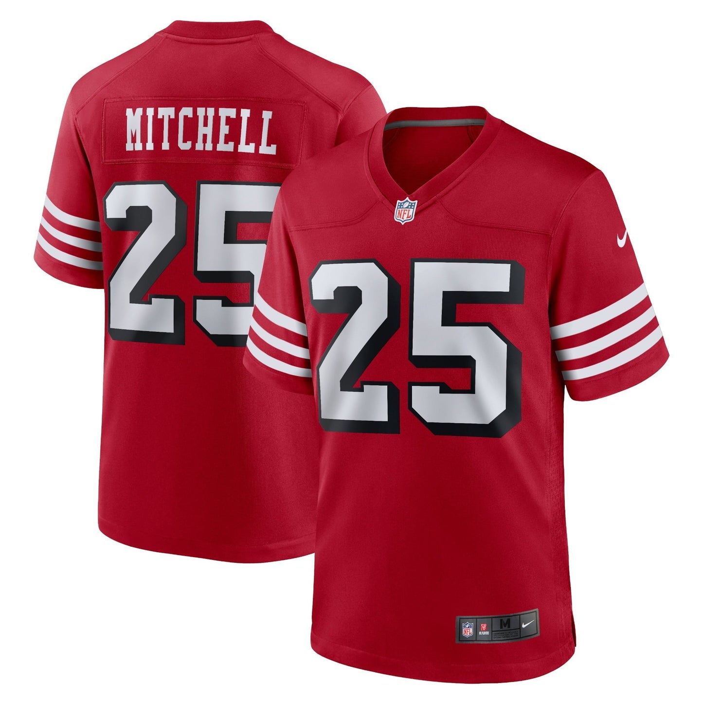 Men's Nike Elijah Mitchell Scarlet San Francisco 49ers Alternate Team Game Jersey