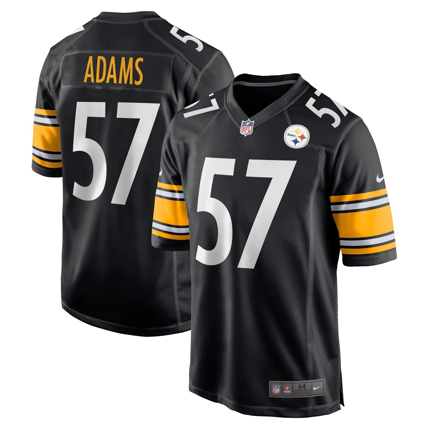 Men's Nike Montravius Adams Black Pittsburgh Steelers Game Player Jersey