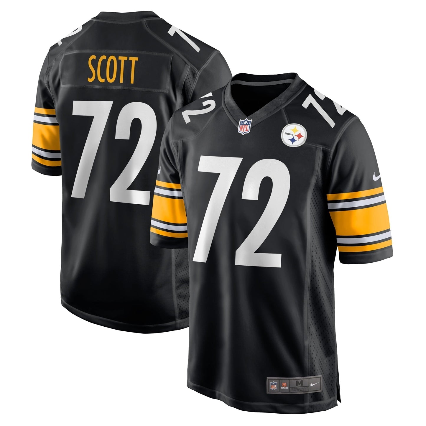 Men's Nike Trent Scott Black Pittsburgh Steelers Game Player Jersey