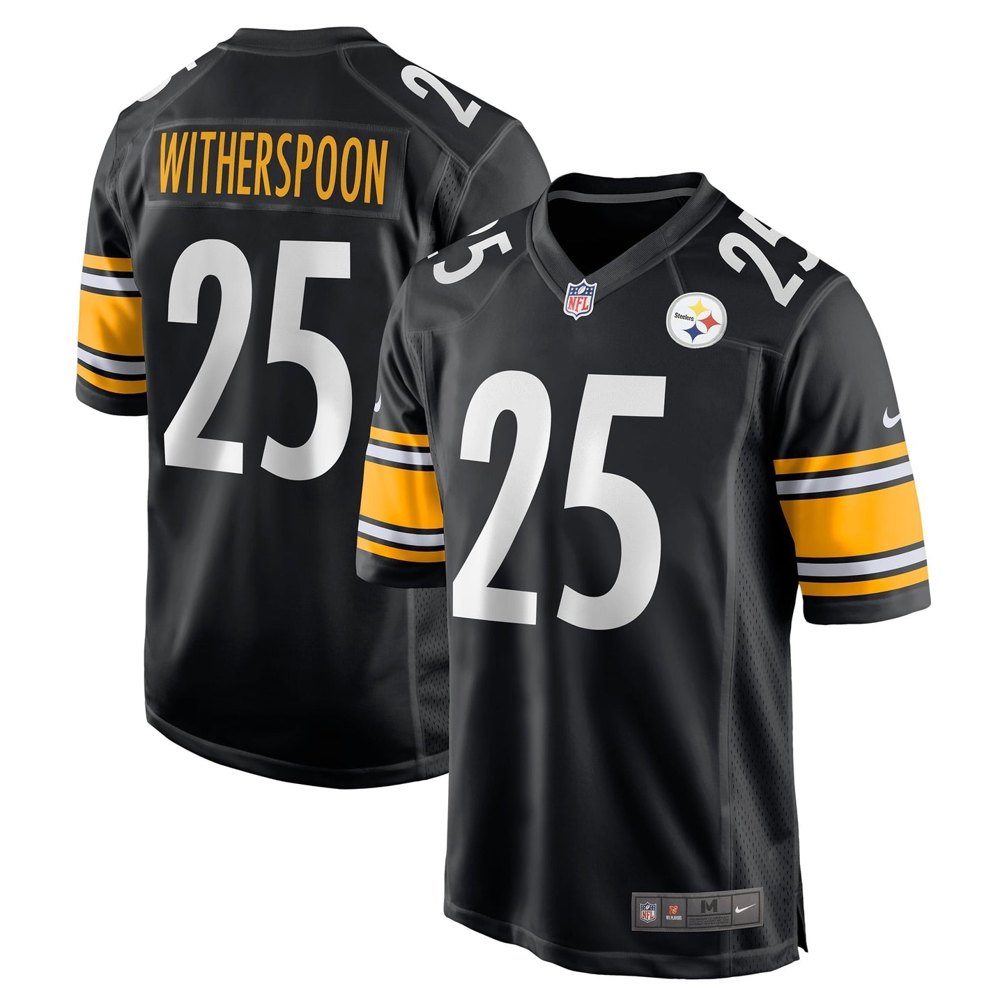 Men's Nike Ahkello Witherspoon Black Pittsburgh Steelers Game Jersey