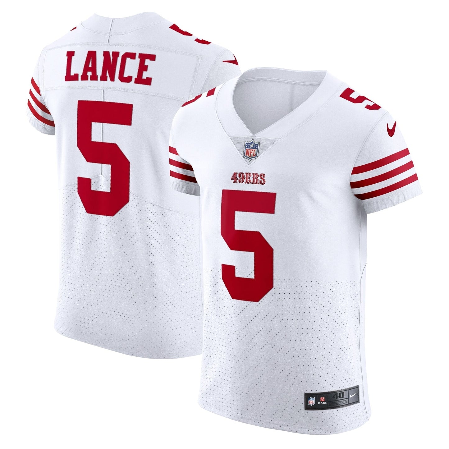 Men's Nike Trey Lance White San Francisco 49ers Vapor Elite Jersey