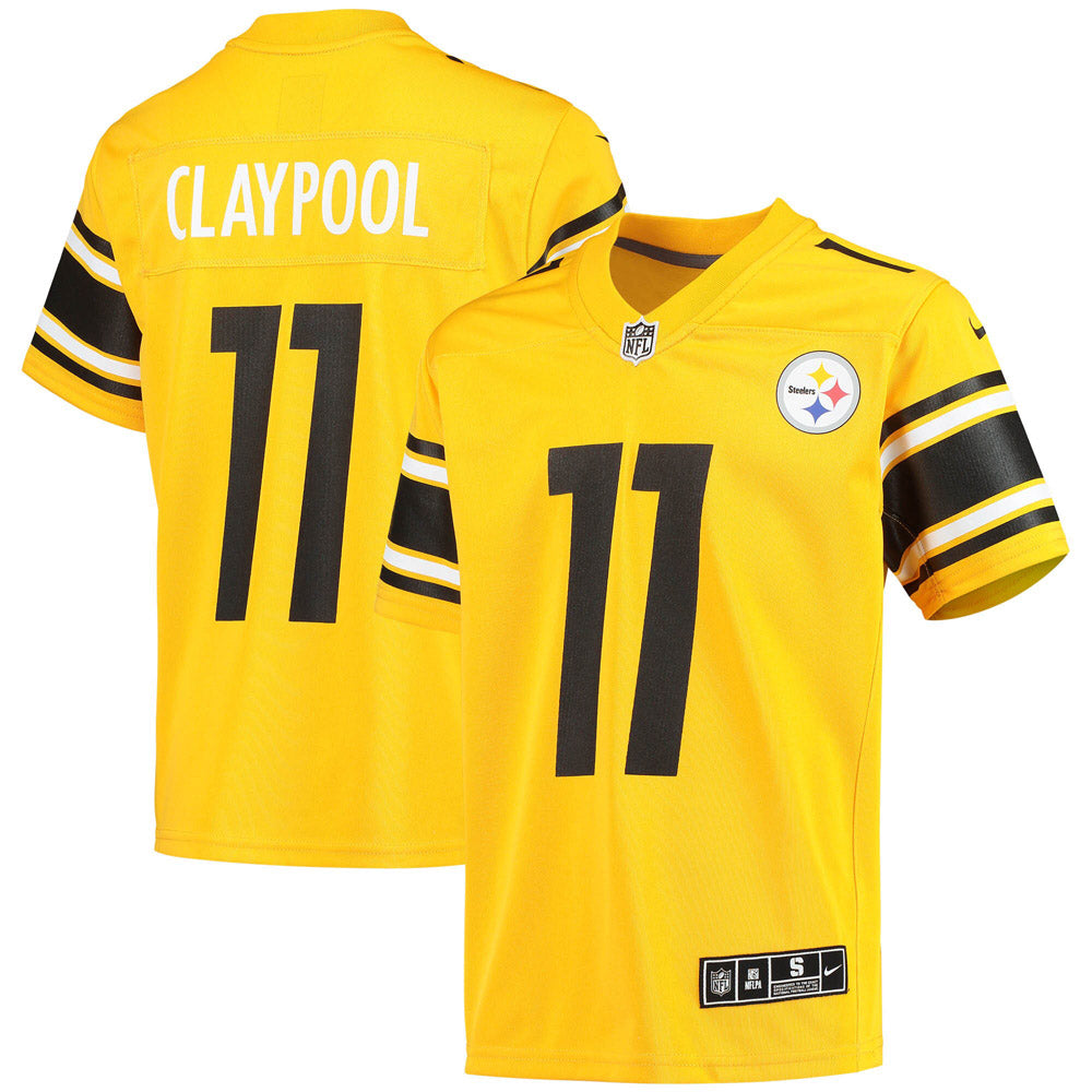 Youth Pittsburgh Steelers Chase Claypool Inverted Team Game Jersey Gold