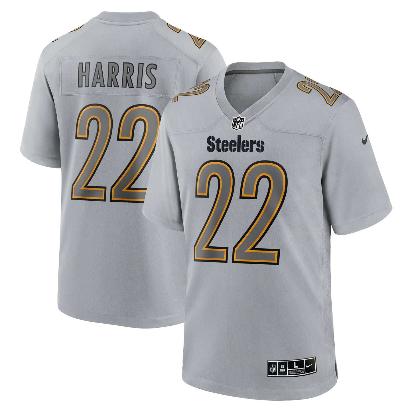 Najee Harris Pittsburgh Steelers Nike Atmosphere Fashion Game Jersey - Gray