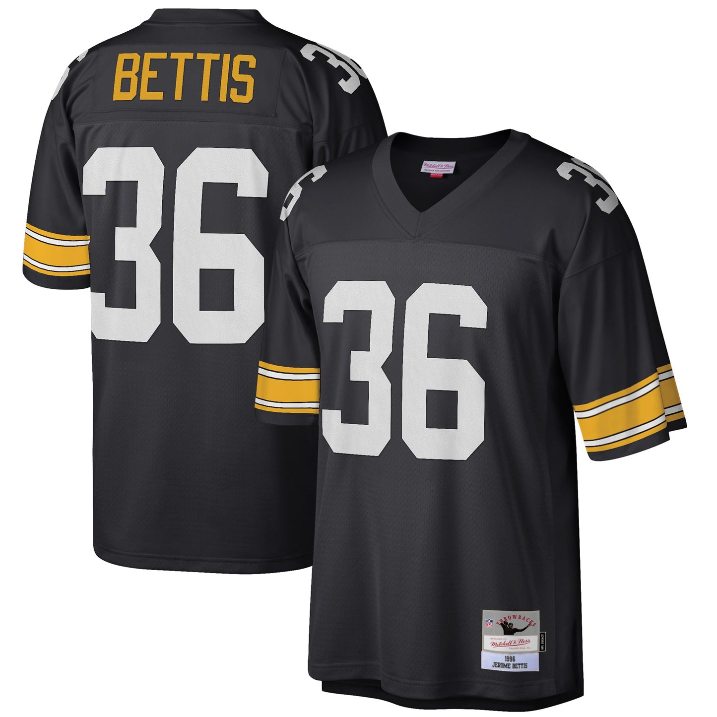 Jerome Bettis Pittsburgh Steelers Mitchell & Ness Big & Tall 1996 Retired Player Replica Jersey - Black