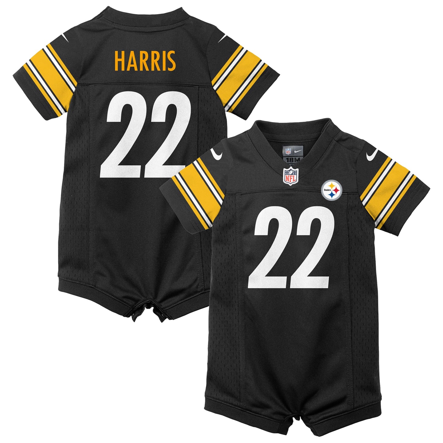 Najee Harris Pittsburgh Steelers Nike Newborn & Infant Game Romper Jersey - Black