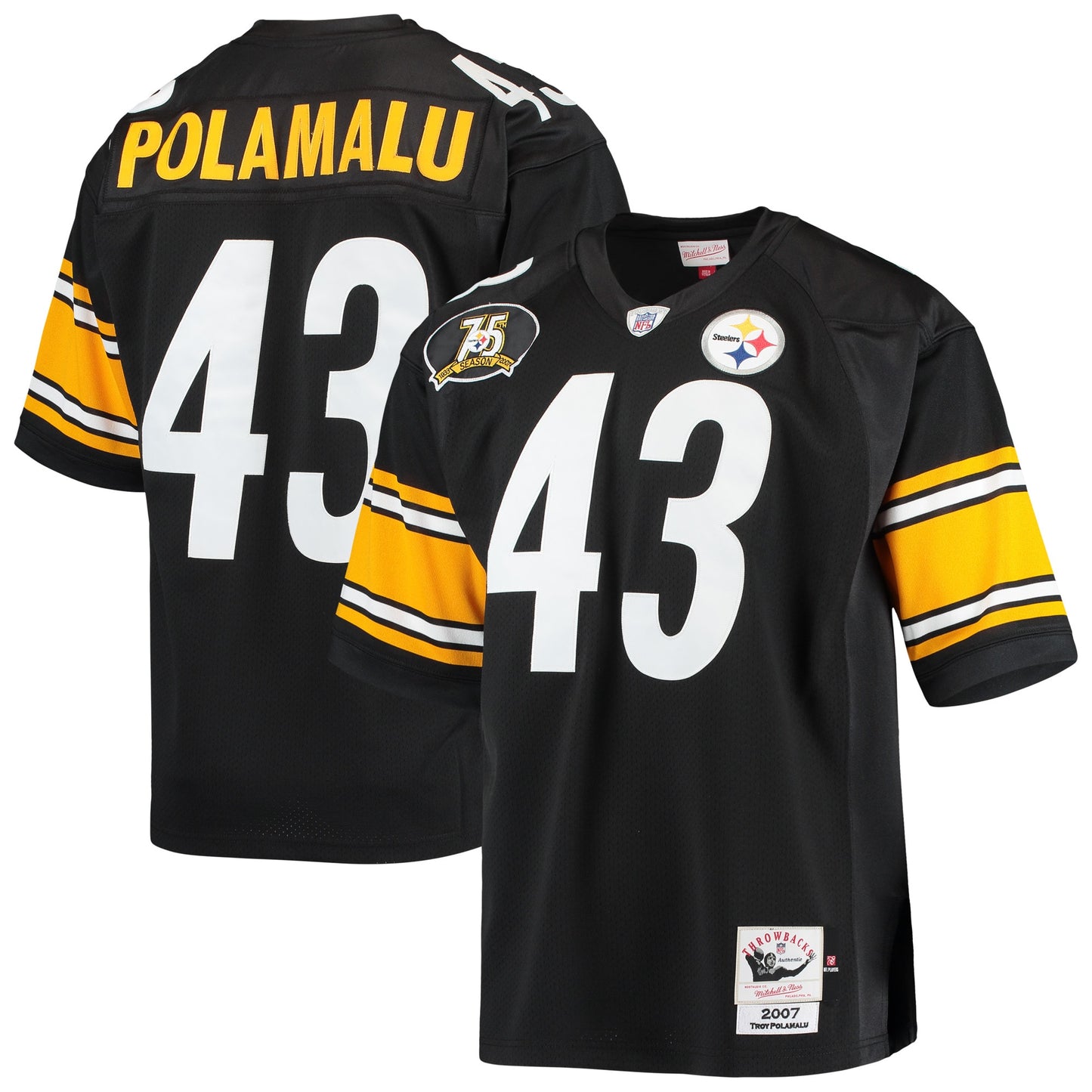 Troy Polamalu Pittsburgh Steelers Mitchell & Ness 2007 Authentic Retired Player Jersey - Black